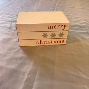Festive Merry Christmas Wooden Block Decor